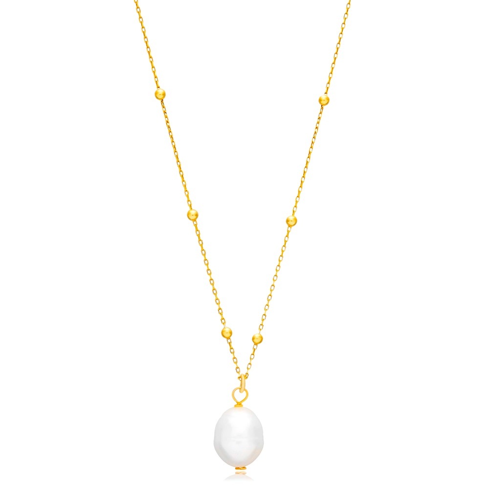 🌸💎✨ Freshwater Pearl Necklace - Handmade 925 Sterling Silver